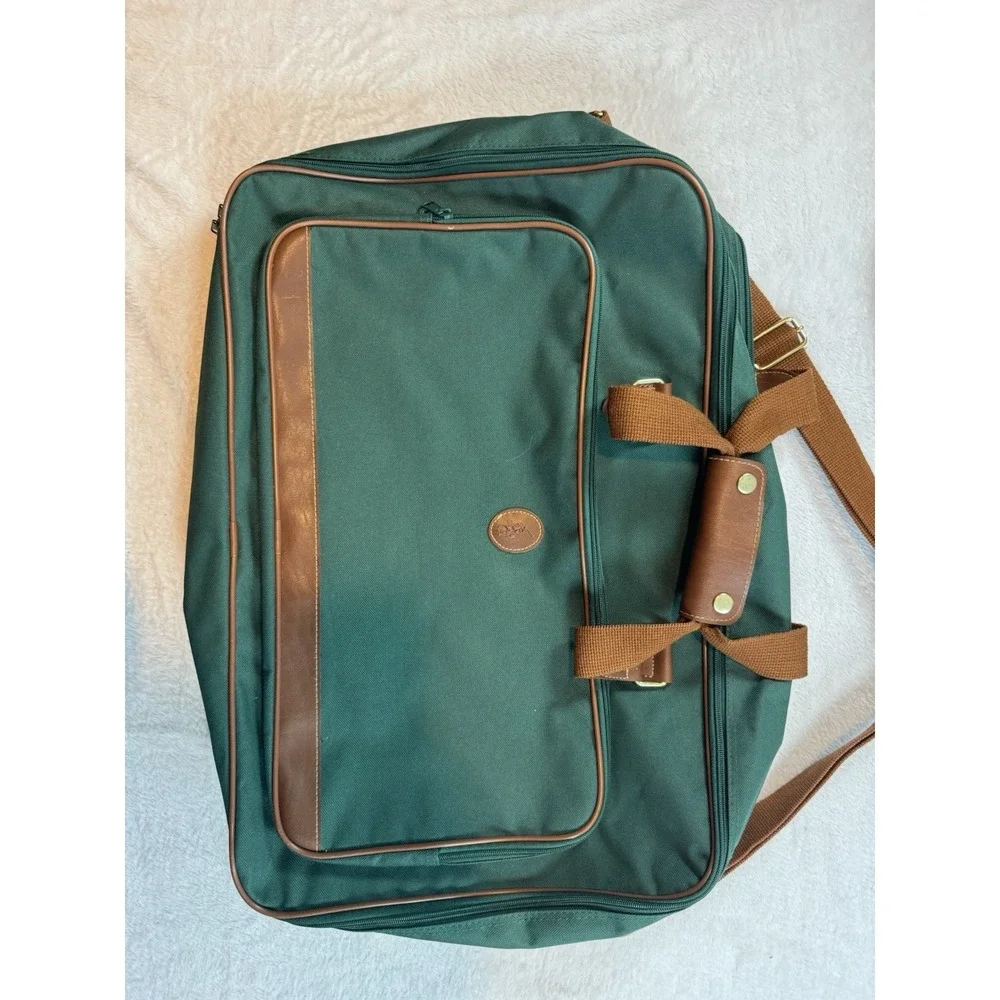 Vintage Ralph Lauren Green Canvas Travel Carry On Bags Lot Old Money Pony Preppy